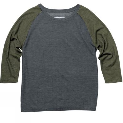 Playeras United By Blue Raglan Colorblock Pullover Mujer - Gris / Verde - Chile TIQ450367